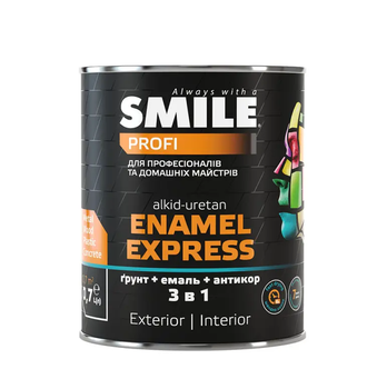 Емаль антикорозійна SMILE PROFI 3 в 1 "кольорове покриття" високоглянсова, темно-коричнева RAL 8017, 2л