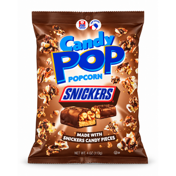 Попкорн Candy Pop Snickers з шоколадом карамеллю та арахісом 113 г