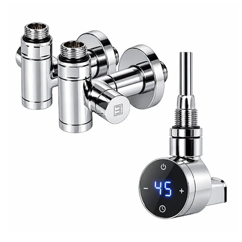 ТЕН для рушникосушки Onlyheat Argent Chrome Pro 0.6 кВт + крани під ТЕН Ideale Senso, хром