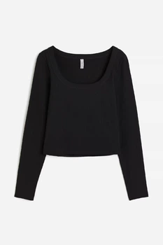 Лонгслів жіночий H&M 061199857_black S Чорний (6666000387127)