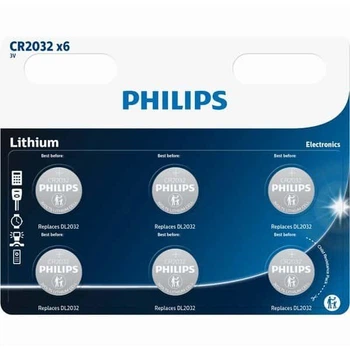 Батарейка Philips литиева CR 2032 блистер, 6 шт