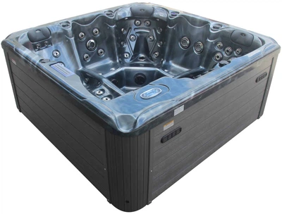 Гідромасажний СПА-басейн Aquajoy Santorini 220×220×95 см на 5 осіб, 89 форсунок, Bluetooth, темний опал