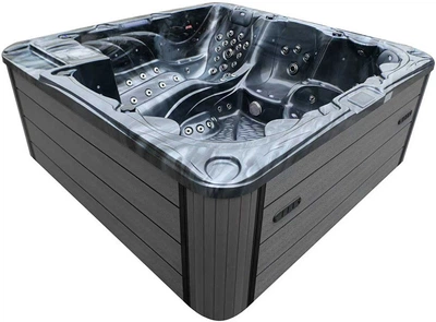Гідромасажний СПА-басейн Aquajoy Borneo 230×230×96 см на 6 осіб, 117 форсунок, Bluetooth, темний опал