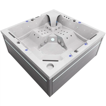 Гідромасажний СПА-басейн Aquajoy Monaco 220×220×90 см на 5 осіб, 74 форсунки, Bluetooth, LED