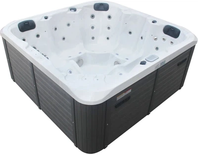 Гідромасажний СПА-басейн Aquajoy Riviera 200×200×90 см на 5 осіб, 48 форсунок, Bluetooth, LED