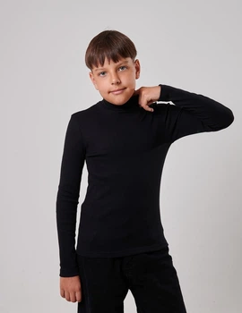 Гольф с отворотом для мальчика SMIL 114210-1 Черный р.176