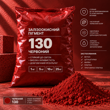 Пигмент железоокисный Tricolor красный 130/P.RED-101, 25 кг.