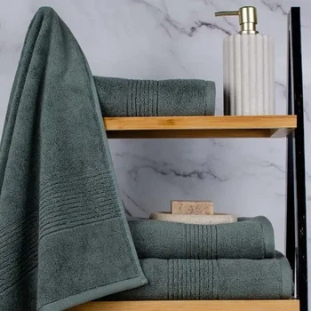 Полотенце махровое хаки Stripy 50*90 плотность 550