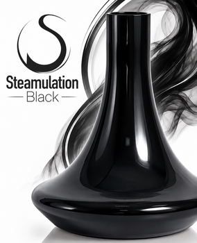 Колба Steamulation Чорна під поклейку клік-системи та різьблення 29см Стимулейшн