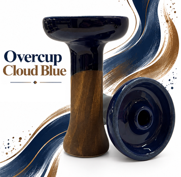 Чаша Overcup Cloud Blue для кальяна фанел под калауд на уплотнителе из глины синяя