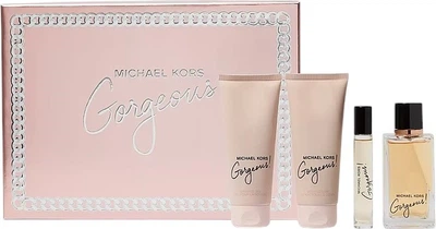 Zestaw damski Michael Kors Gorgeous Woda perfumowana 100 ml + Balsam do ciała 100 ml + Żel pod prysznic 100 ml + Miniaturka Woda perfumowana 10 ml (850050174301)