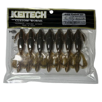 Силикон Keitech Crazy Flapper 3.6" #438 Green Pumpkin Fire (7 шт/уп),1551.04.16