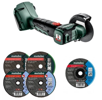 Акумуляторна болгарка Metabo CC 18 LTX BL, каркас з набором дисків