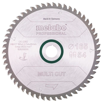 Пиляльний диск Metabo Multi cut - professional, 165x20 Z54 FZ/TZ 5°