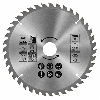 Пильный диск по дереву 200*25,4/30/32 мм 40 зубців Falon-Tech FTBW20040/4