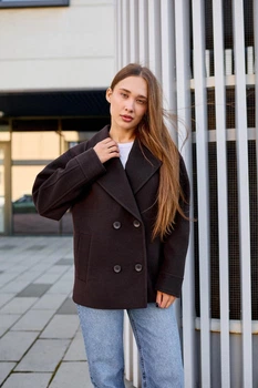 Жіноче пальто піджак UF-Fashion М-409 42 коричневий