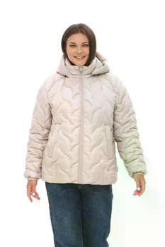Куртка женская зимняя большого размера UF-fashion 1222-r 64 пудра