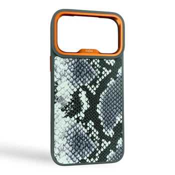 Чохол Kajsa Glamorous Leather Snake для iPhone 17 Pro Max різнокольоровий Mix (MagSafe, металеве кільце камери, преміум)
