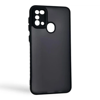 Чехол для Samsung Galaxy M31 черный матовый полупрозрачный (бампер, защита камеры)