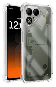 Чехол WXD на Tecno Pova 8 (LK6) / чехол для смартфона с усиленными углами / (прозрачный)