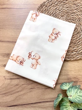 Пеленка детская с сатина Мишки с зайками 80*100см