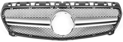 Передня решітка радіатора AMG Silver для Mercedes A-сlass W176 2012-2018 рр
