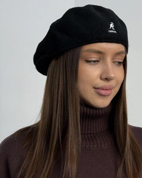Kangol 504 wool берет чорний кепка шапка кангол вовна жіноча