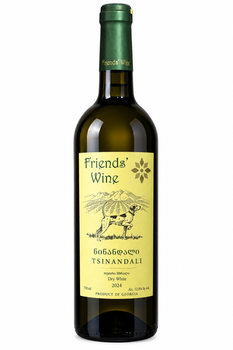 Вино Friends' wine - Цинандалі біле сухе, 0,75