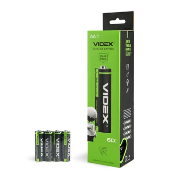 Батарейка лужна Videx LR6/AA 4шт SHRINK VIDEX (25468-000)