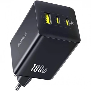 Зарядний Пристрій Baseus EnerFill FE22 100W (2Type-C+USB) black (E0123800)