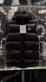 Чоловіча жилетка Moncler Maya з капюшоном матова чорна XL 4462