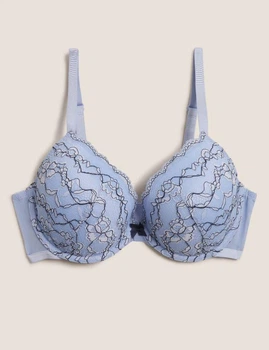 Бюстгальтер M&S Collection Jasmine Lace на косточках с кружевом Голубой 32B 70B (0319)
