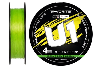 Шнур Favorite U1 PE 4x 150м (light green) #2.0/0.242мм 26lb/12.0кг (3200313009)