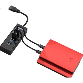 Разветвитель USB-концентратора Newmine 3.0, 4-портовый, для ноутбуков и настольных компьютеров, телефонов, кабель-конвертер «один к нескольким портам», длина кабеля около 0,25 метра.