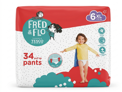 Подгузники-трусики Fred&Flo 6 (15+ кг) 34 шт