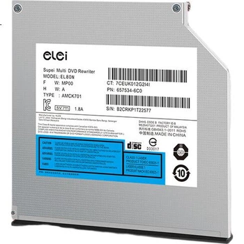 Встроенный оптический привод для ноутбуков Elei, толщина 9,5 мм, интерфейс SATA EL80N23, совместим с Lenovo, HP, Haier, Hasee и Dell.