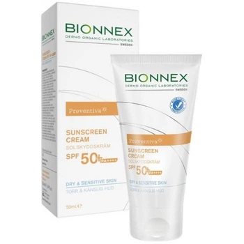 Сонцезахисний крем Bionnex для сухої та чутливої шкіри Preventiva SPF 50+ 50 мл