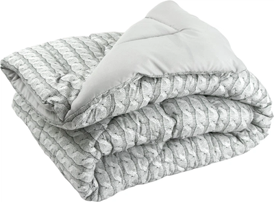 Зимнее евро одеяло Руно Grey Braid 200×220 см, антиаллергенное силиконизированное волокно 300 г/м² (Р322.52_Grey Braid)