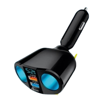 Тройник в прикуриватель EuroSport 3 USB 2 гнезда 360° AS-QC-2P-360 (64214)