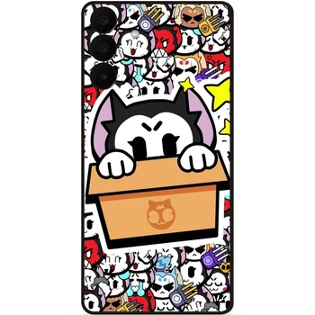Силиконовый бампер чехол Candy для Samsung A27 Стикеры Brawl Stars Бравл Старс Кит Brawl