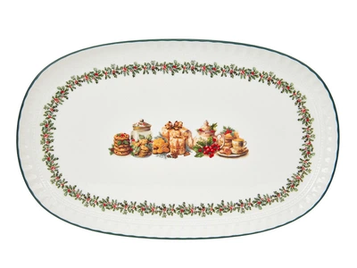 Блюдо фарфоровое новогоднее Lefard Santa's Gift 36 см 1989-006