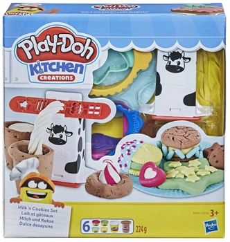 Набор для лепки Печенье и молоко Play-Doh Hasbro (E5471) — Пластилин с аксессуарами Молочный коктейль