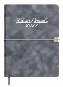 Щоденник датований 2027 Buromax Velour зі штучної шкіри А5 336 сторінок сірий BM.2134-09