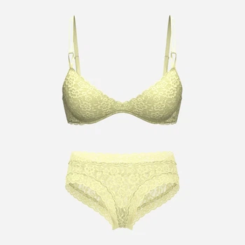 Комплект женского белья (бюстгальтер + трусики-бразилиана) Victoria's Secret 627026372 38D/XL Желтый (1162772631)