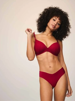 Комплект женского белья (бюстгальтер + трусики-танга) Victoria's Secret 714742527 38D/XL Бордовый (1161855821)