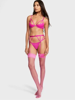 Комплект женского белья (бюстгальтер + пояс для чулок) Victoria's Secret 749992845 XS Розовый (1160760958)