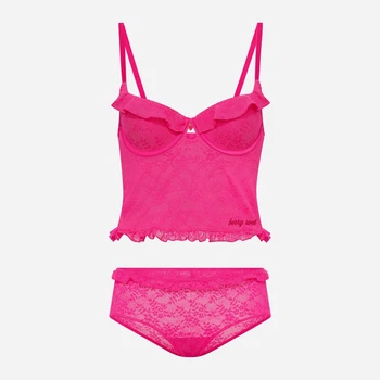Комплект жіночої білизни (бюстгальтер + трусики-бразиліана) Victoria's Secret 857881000 XL Рожевий (1162197981)