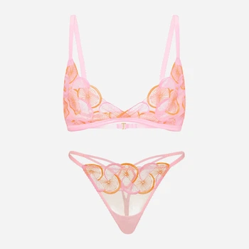 Комплект жіночої білизни (бюстгальтер + трусики-стрінги) Victoria's Secret 882121232 L Рожевий (1162066508)