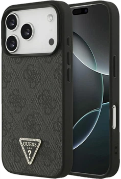 Чохол для смартфона Guess Leather 4G Triangle Strass MagSafe для Apple iPhone 18 Pro / Apple iPhone 17 Pro Black (3666339652364)