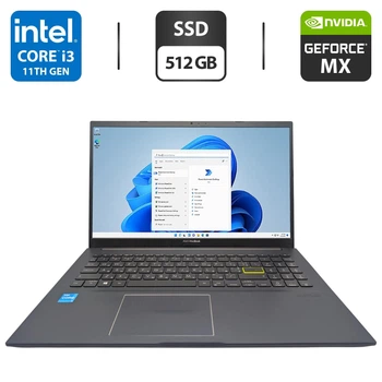 Ноутбук Asus VivoBook X513E / 15.6" (1920x1080) IPS / Intel Core i3-1115G4 (2 (4) ядра по 4.1 GHz) / 8 GB DDR4 / 512 GB SSD / nVidia GeForce MX330, 2 GB GDDR5, 64-bit / WebCam б/у